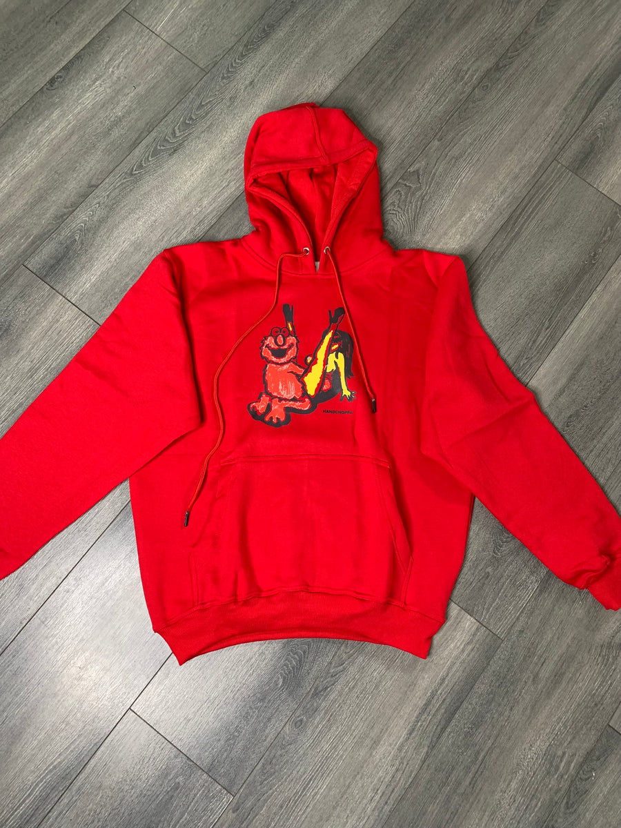 Red elmo champion hoodie hot sale